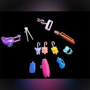 Lot Of 11 Barbie Baby Accessories Toothbrush Rattle Hanger